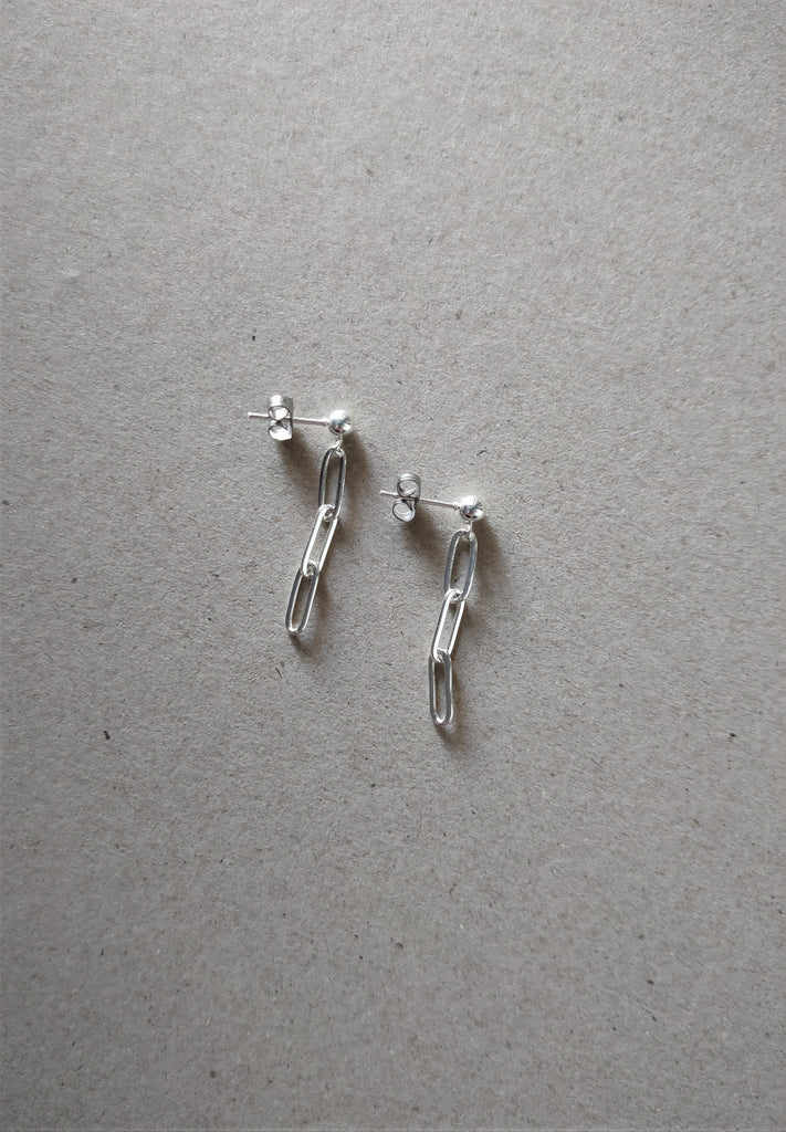 Boucle d'oreilles argent, maillons de chaîne